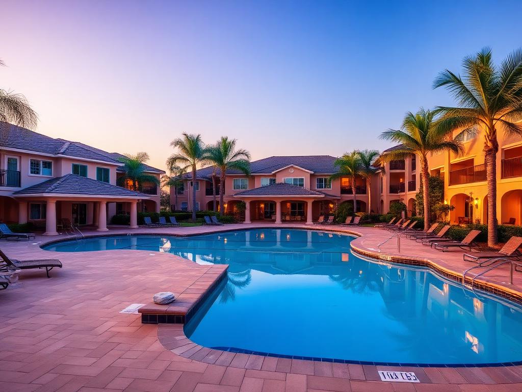 Resort-style pool at Palm Cay